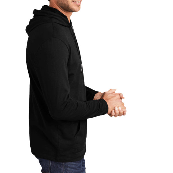District Featherweight French Terry Hoodie, Black, Right Sleeve view