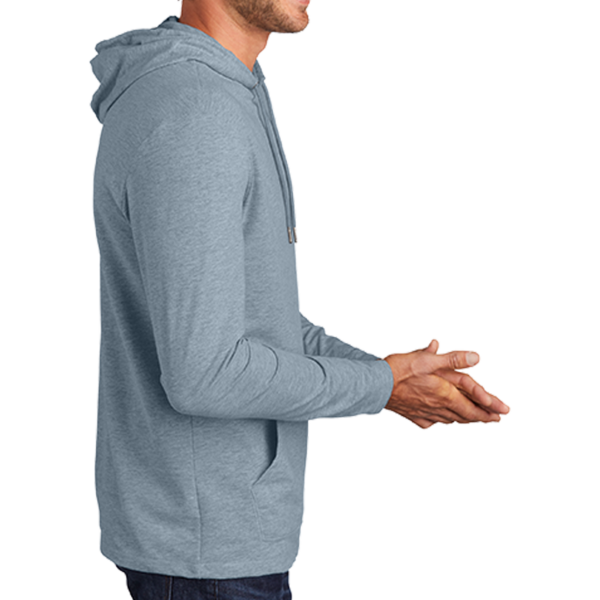 District Featherweight French Terry Hoodie, Flint Blue Heather, Right Sleeve view