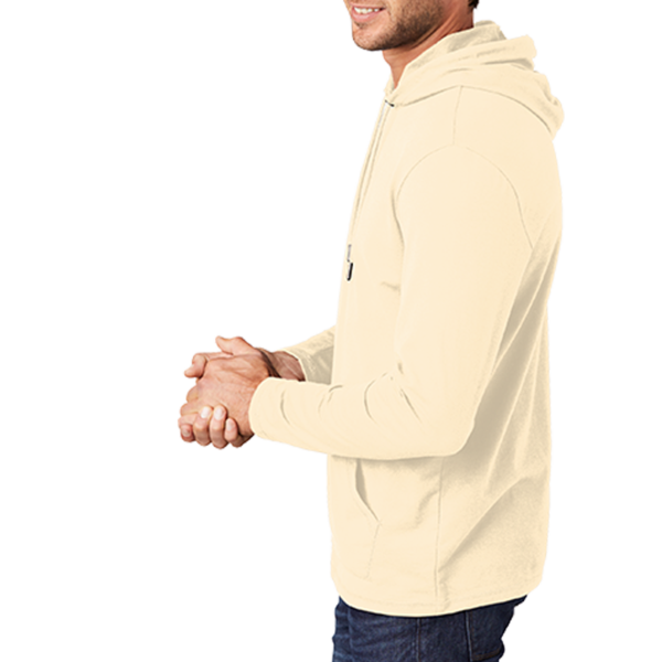District Featherweight French Terry Hoodie, Gardenia, Left Sleeve view