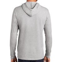 District Featherweight French Terry Hoodie, Light Heather Grey, Back view