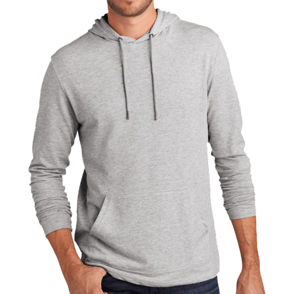 District Featherweight French Terry Hoodie, Light Heather Grey, Front view