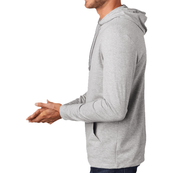 District Featherweight French Terry Hoodie, Light Heather Grey, Left Sleeve view