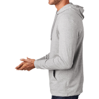 District Featherweight French Terry Hoodie, Light Heather Grey, Left Sleeve view