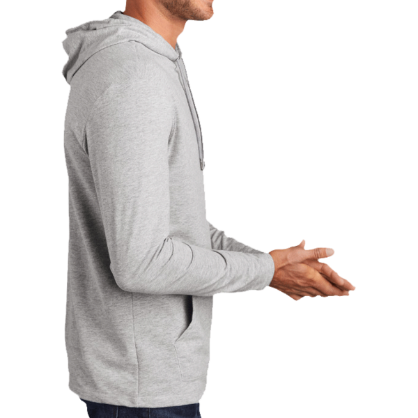 District Featherweight French Terry Hoodie, Light Heather Grey, Right Sleeve view