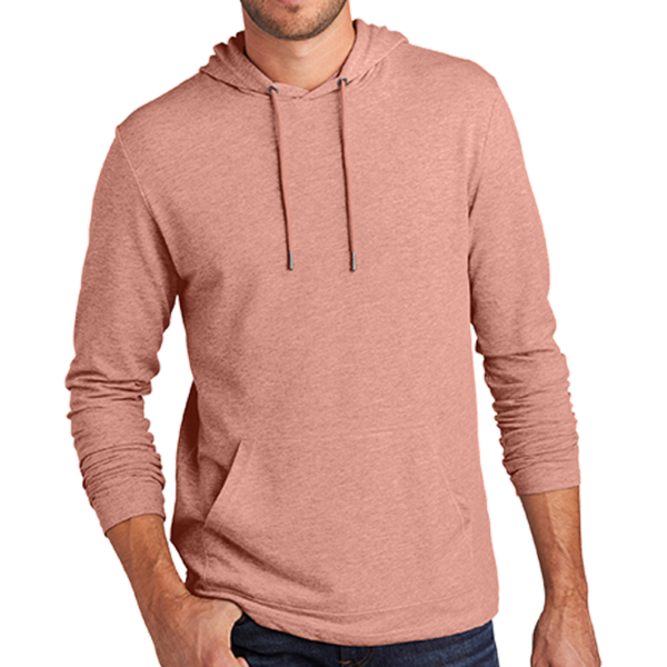 District Featherweight French Terry Hoodie, Nostalgia Rose Heather, Front view