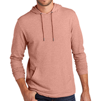 District Featherweight French Terry Hoodie, Nostalgia Rose Heather, Front view