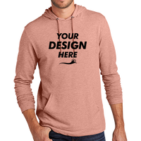 District Featherweight French Terry Hoodie, Nostalgia Rose Heather, Front view, Mockup