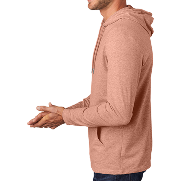 District Featherweight French Terry Hoodie, Nostalgia Rose Heather, Left Sleeve view
