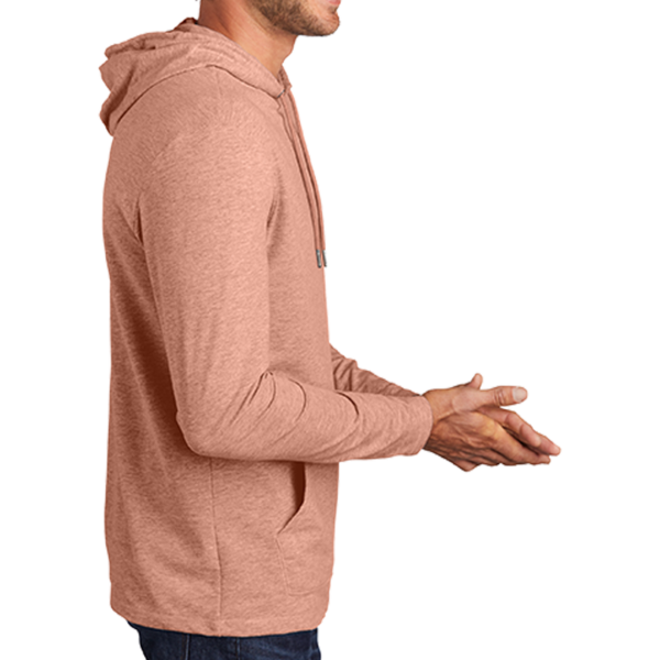 District Featherweight French Terry Hoodie, Nostalgia Rose Heather, Right Sleeve view