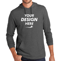 District Featherweight French Terry Hoodie, Washed Coal, Front view, Mockup