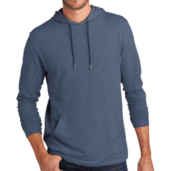 District Featherweight French Terry Hoodie, Washed Indigo, Front view