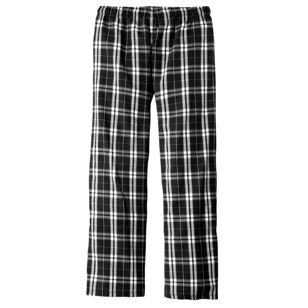 District Flannel Plaid Pant, Black / Black, Back view
