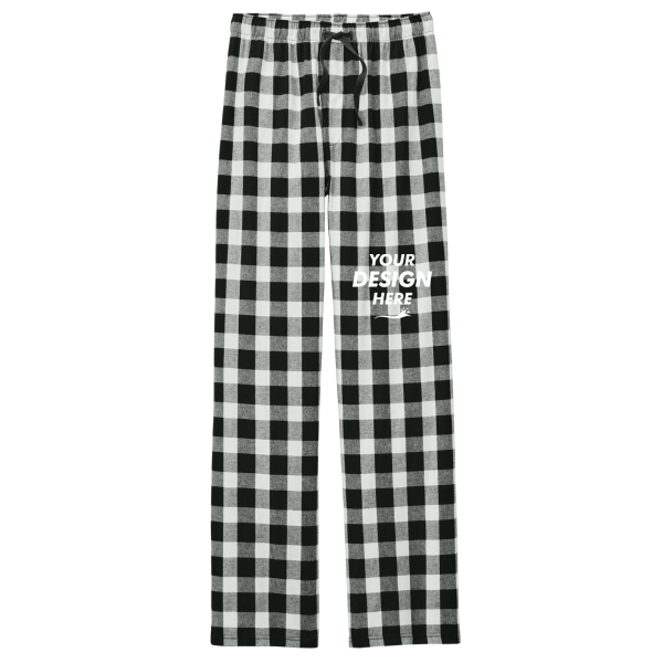 District Flannel Plaid Pant, Black / White Buffalo Check, Front view, Mockup
