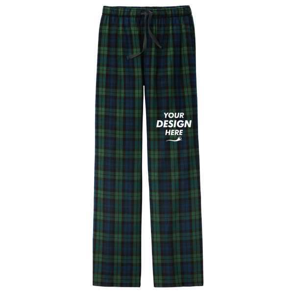 District Flannel Plaid Pant, Forest Green / Team Navy Black Watch Plaid, Front view, Mockup
