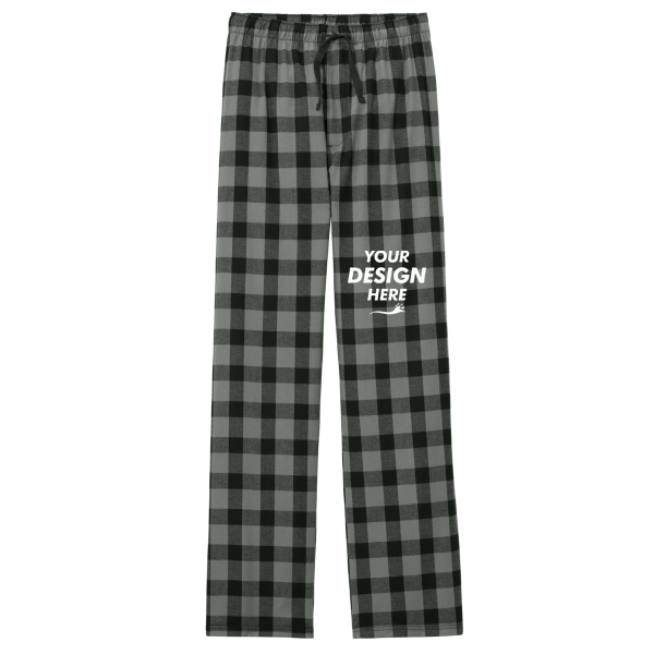 District Flannel Plaid Pant, Grey / Black Buffalo Check, Front view, Mockup