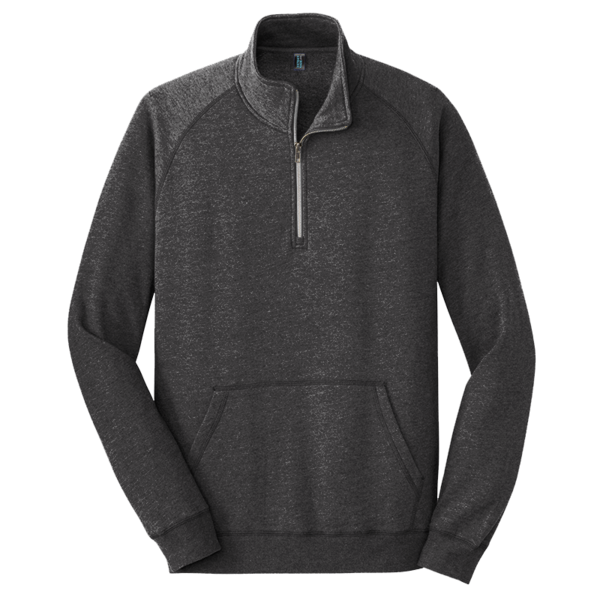 District Lightweight Fleece 1/4 Zip, Heathered Black, Front view