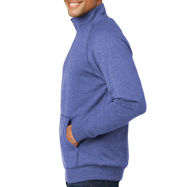 District Lightweight Fleece 1/4 Zip, Heathered Deep Royal, Left view