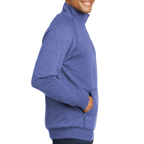 District Lightweight Fleece 1/4 Zip, Heathered Deep Royal, Right view