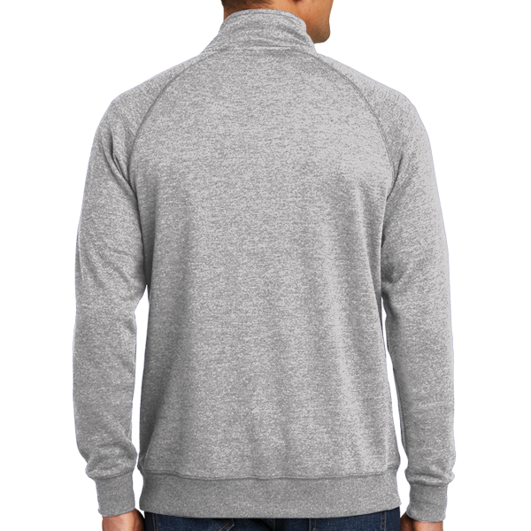 District Lightweight Fleece 1/4 Zip, Heathered Grey, Back view
