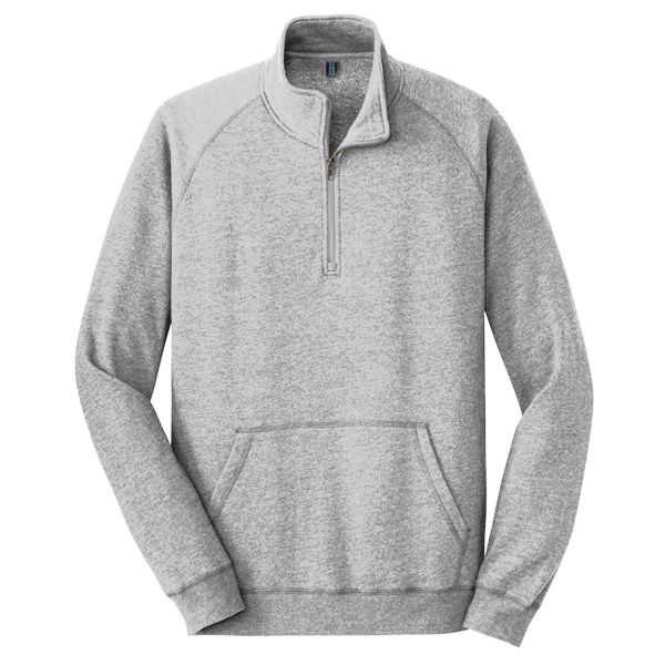 District Lightweight Fleece 1/4 Zip, Heathered Grey, Front view