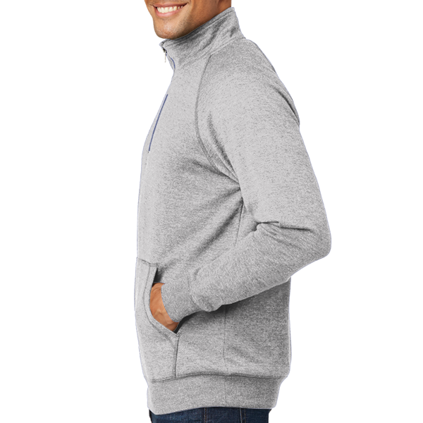 District Lightweight Fleece 1/4 Zip, Heathered Grey, Left view