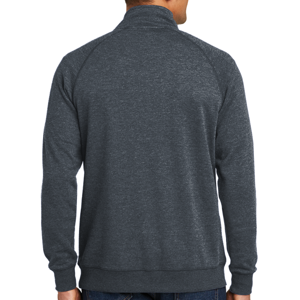 District Lightweight Fleece 1/4 Zip, Heathered Navy, Back view