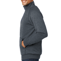 District Lightweight Fleece 1/4 Zip, Heathered Navy, Left view