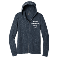 District Medal Full Zip Hoodie, New Navy, Front view, Mockup