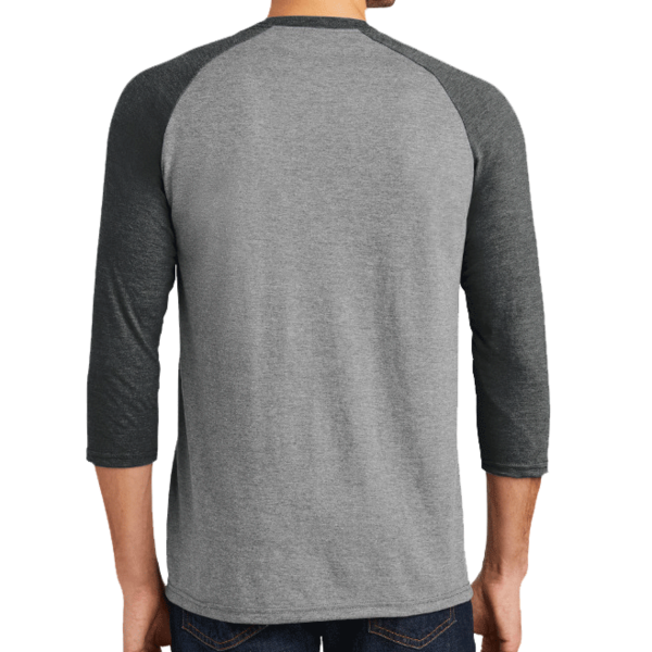 District Perfect Tri ® 3/4 Sleeve Raglan, Black Frost / Grey Frost, Back view