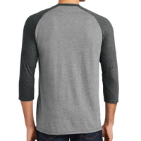 District Perfect Tri ® 3/4 Sleeve Raglan, Black Frost / Grey Frost, Back view