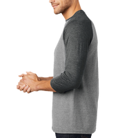 District Perfect Tri ® 3/4 Sleeve Raglan, Black Frost / Grey Frost, Left Sleeve view