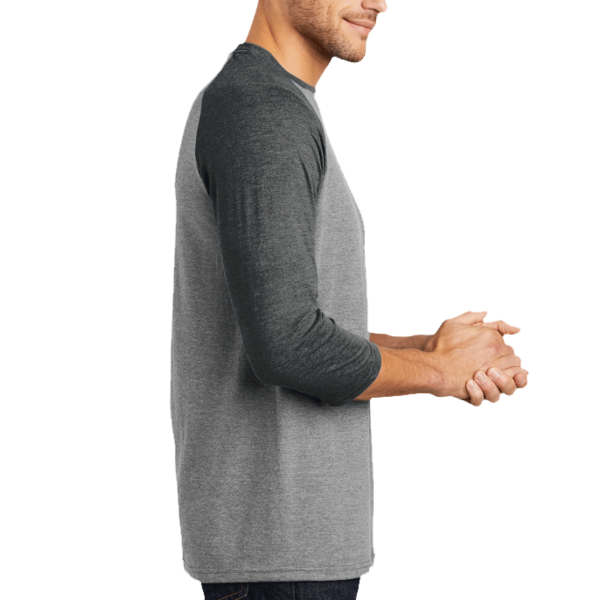 District Perfect Tri ® 3/4 Sleeve Raglan, Black Frost / Grey Frost, Right Sleeve view