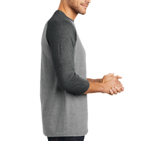 District Perfect Tri ® 3/4 Sleeve Raglan, Black Frost / Grey Frost, Right Sleeve view