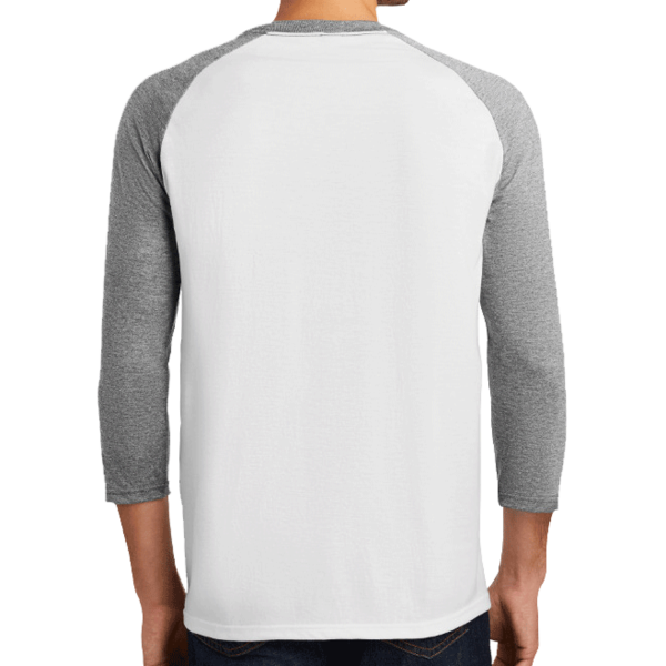 District Perfect Tri ® 3/4 Sleeve Raglan, Grey Frost / White, Back view