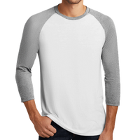 District Perfect Tri ® 3/4 Sleeve Raglan, Grey Frost / White, Front view