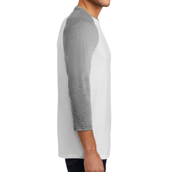 District Perfect Tri ® 3/4 Sleeve Raglan, Grey Frost / White, Right Sleeve view