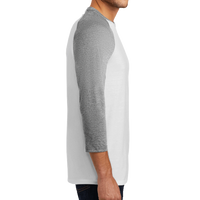 District Perfect Tri ® 3/4 Sleeve Raglan, Grey Frost / White, Right Sleeve view