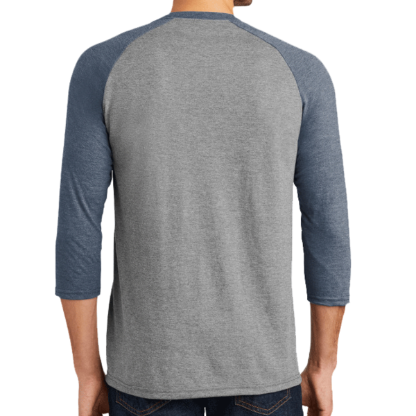 District Perfect Tri ® 3/4 Sleeve Raglan, Navy Frost / Grey Frost, Back view