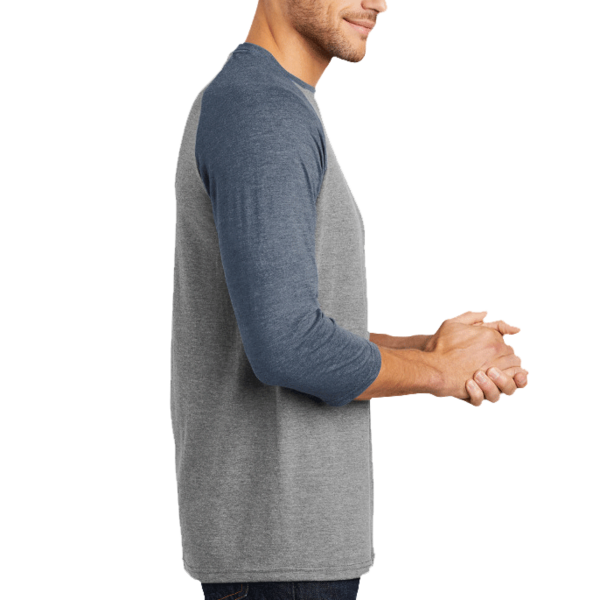 District Perfect Tri ® 3/4 Sleeve Raglan, Navy Frost / Grey Frost, Right Sleeve view