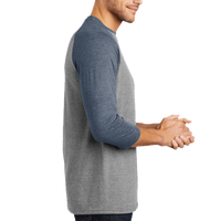 District Perfect Tri ® 3/4 Sleeve Raglan, Navy Frost / Grey Frost, Right Sleeve view