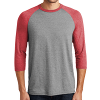 District Perfect Tri ® 3/4 Sleeve Raglan, Red Frost / Grey Frost, Front view