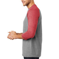 District Perfect Tri ® 3/4 Sleeve Raglan, Red Frost / Grey Frost, Left Sleeve view