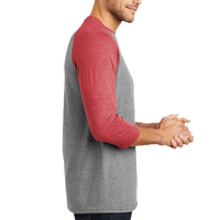 District Perfect Tri ® 3/4 Sleeve Raglan, Red Frost / Grey Frost, Right Sleeve view