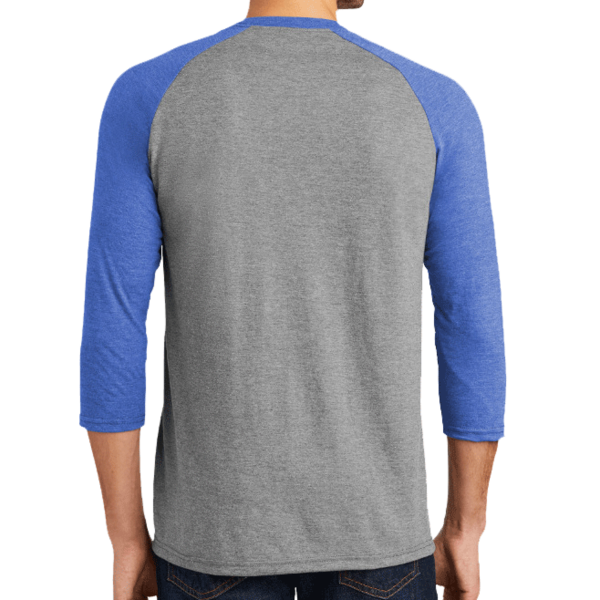 District Perfect Tri ® 3/4 Sleeve Raglan, Royal Frost / Grey Frost, Back view