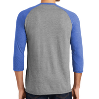 District Perfect Tri ® 3/4 Sleeve Raglan, Royal Frost / Grey Frost, Back view
