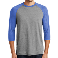 District Perfect Tri ® 3/4 Sleeve Raglan, Royal Frost / Grey Frost, Front view