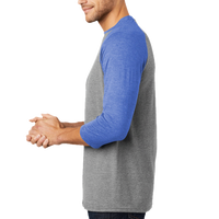 District Perfect Tri ® 3/4 Sleeve Raglan, Royal Frost / Grey Frost, Left Sleeve view