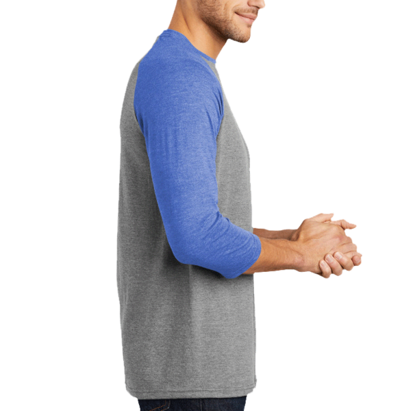 District Perfect Tri ® 3/4 Sleeve Raglan, Royal Frost / Grey Frost, Right Sleeve view