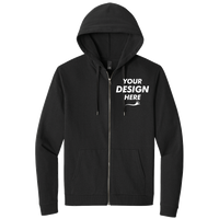 District Perfect Tri ® Fleece Full Zip Hoodie, Black, Front view, Mockup