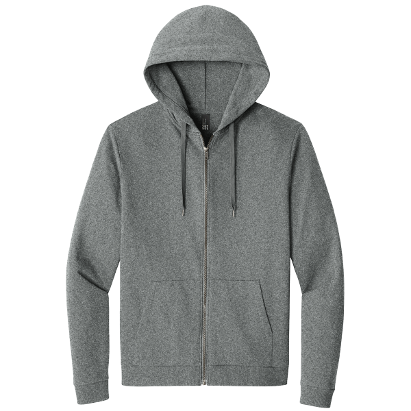District Perfect Tri ® Fleece Full Zip Hoodie, Grey Frost, Front view